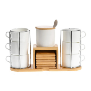 Set cesti cafea cu suport