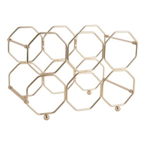 Suport pliabil din metal pentru sticle de vin PT LIVING Honeycomb, auriu