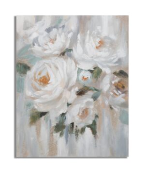 Tablou decorativ Crem Flower , Mauro Ferretti, 80×100 cm, canvas pictat manual, multicolor