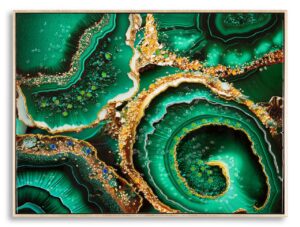 Tablou decorativ Smeraldy-A, Mauro Ferretti, 82×62 cm, metal/lemn de brad/canvas, multicolor