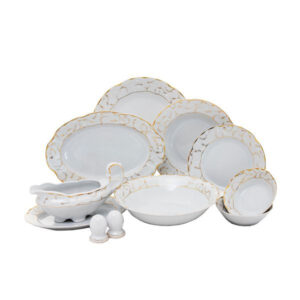 VIVIEN decor AUR Serviciu masa portelan 12 persoane ( 44 piese )