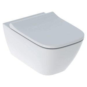 Vas wc suspendat dreptunghiular, Smyle Square, cu capac soft close si quick release, alb, Geberit