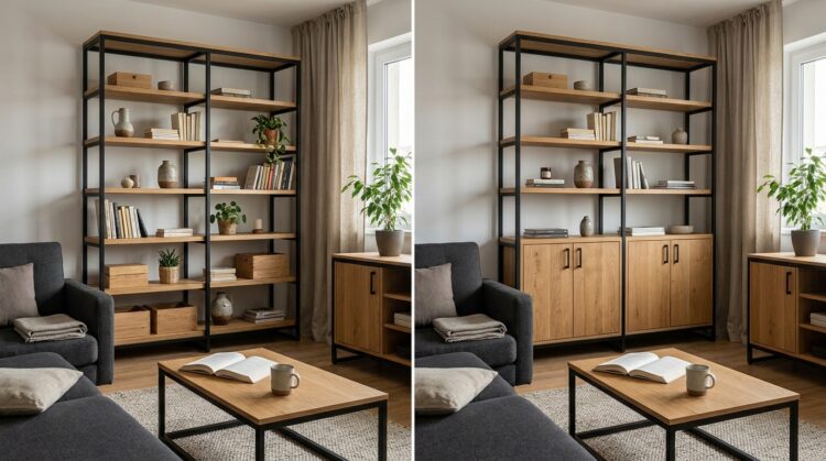 biblioteca stil industrial amenajare living legenda casei