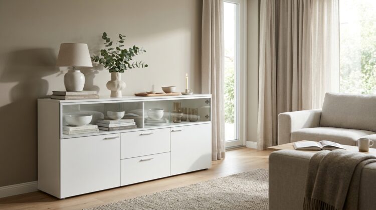 bufet alb living integrare cu stilul modern legenda casei