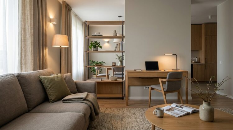 ce inseamna amenajare living multifunctional cu zona de birou legenda casei