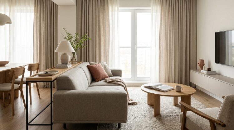 consola amenajare living modern piesa care leaga vizual legenda casei