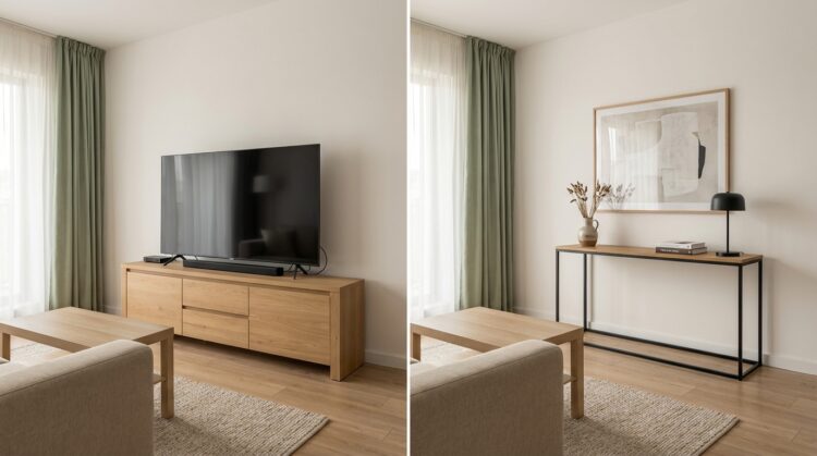 consola tv living vs consola decorativa legenda casei