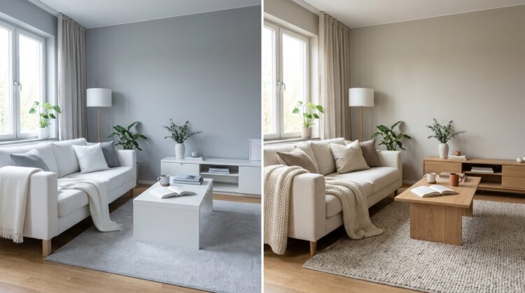 culori neutre calde moderne living legenda casei