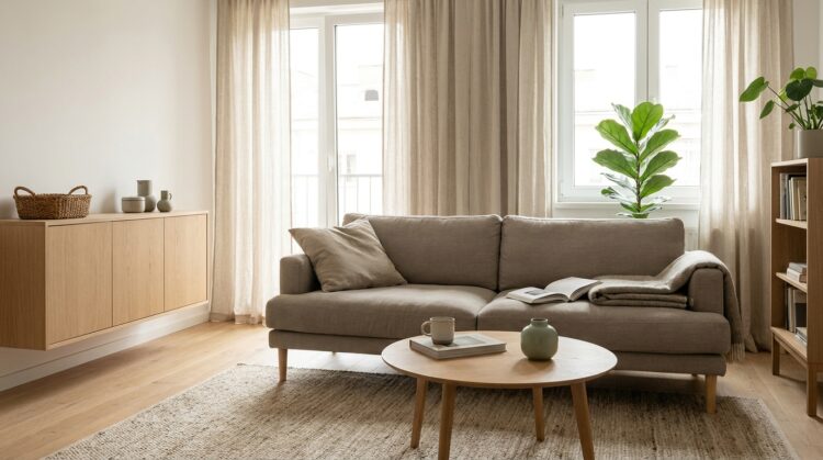 culori si materiale amenajare living stil scandinav legenda casei