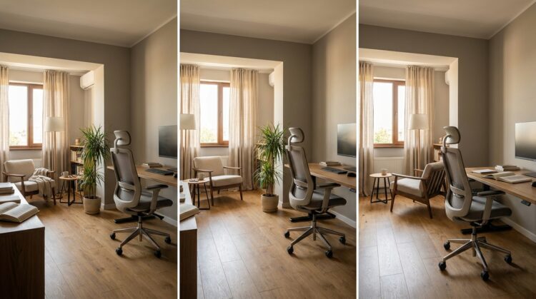 cum arata un birou cu fotoliu birou si scaun ergonomic legenda casei