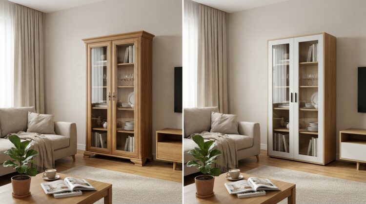 diferenta vitrina living moderna vs clasica legenda casei