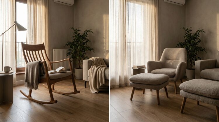 fotoliu relaxare balansoar vs cu taburet ce aduce in plus fiecare tip legenda casei