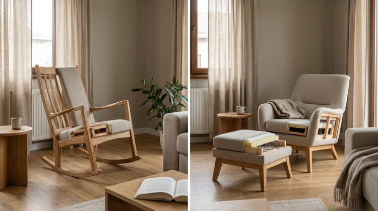 fotoliu relaxare balansoar vs cu taburet materiale si structura complementara legenda casei