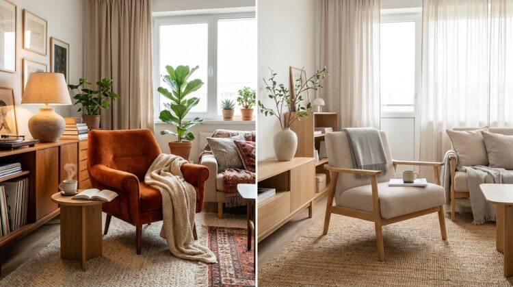 fotoliu stil vintage vs scandinav pentru cine este legenda casei