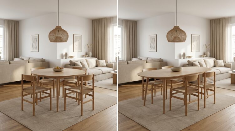 masa rotunda vs ovala diferente legenda casei