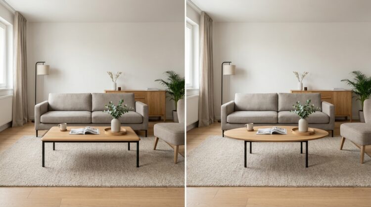 masuta cafea rotunda vs dreptunghiulara cum influenteaza forma perceptia spatiului legenda casei