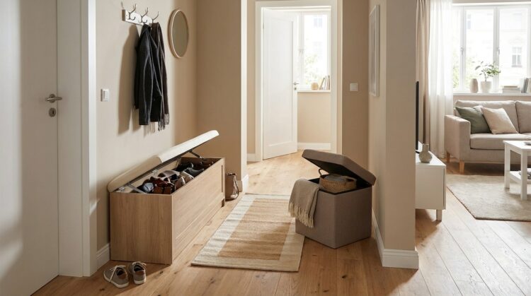 mobilier multifunctional bancuta si taburet cu depozitare legenda casei