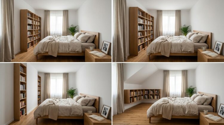pozitionare si circulatie biblioteca dormitor legenda casei