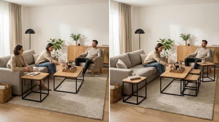 set masute cafea configuratii 2 vs 3 piese legenda casei