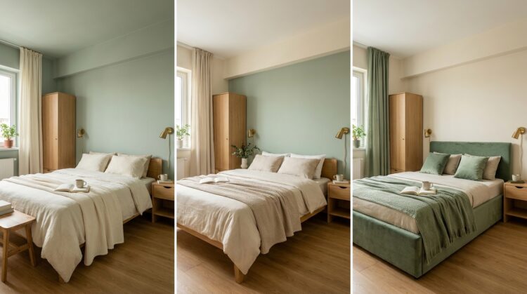 verde salvie pereti vs mobilier vs textile culori dormitor legenda casei