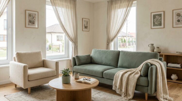verde salvie și crem combinatie de culori design interior legenda casei