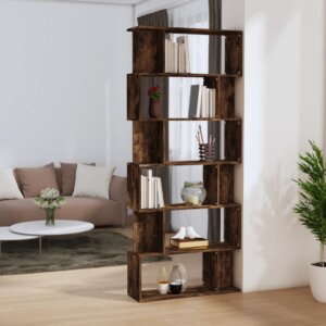 vidaXL Bibliotecă/Separator stejar fumuriu 80x24x192 cm lemn prelucrat