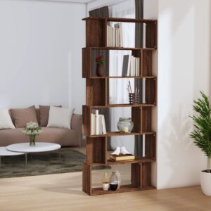 vidaXL Bibliotecă/Separator, stejar maro, 80x24x192 cm, lemn prelucrat