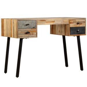 vidaXL Birou Lemn masiv de tec reciclat 110x50x76 cm