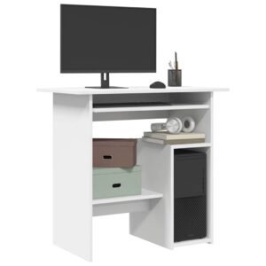 vidaXL Birou, alb, 80 x 45 x 74 cm, lemn prelucrat