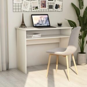 vidaXL Birou, alb, 90x50x74 cm, lemn prelucrat