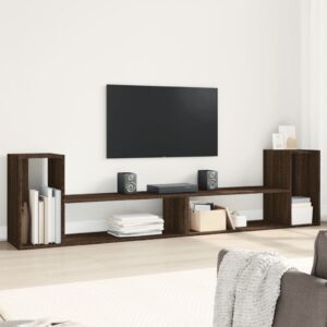 vidaXL Dulap TV, 2 buc., stejar maro, 100x30x50 cm, lemn prelucrat