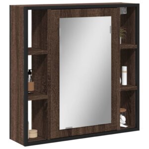 vidaXL Dulap baie cu oglindă stejar maro 60x16x60 cm lemn compozit