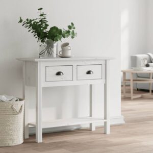 vidaXL Măsuță consolă “BODO”, alb, 91x35x74 cm, lemn masiv de pin