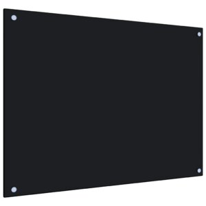 vidaXL Panou antistropi de bucătărie, negru 80x60 cm sticlă securizată