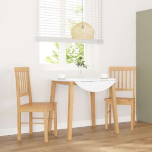 Scaune dining ergonomice din lemn masiv de hevea, stil rustic, 2 buc